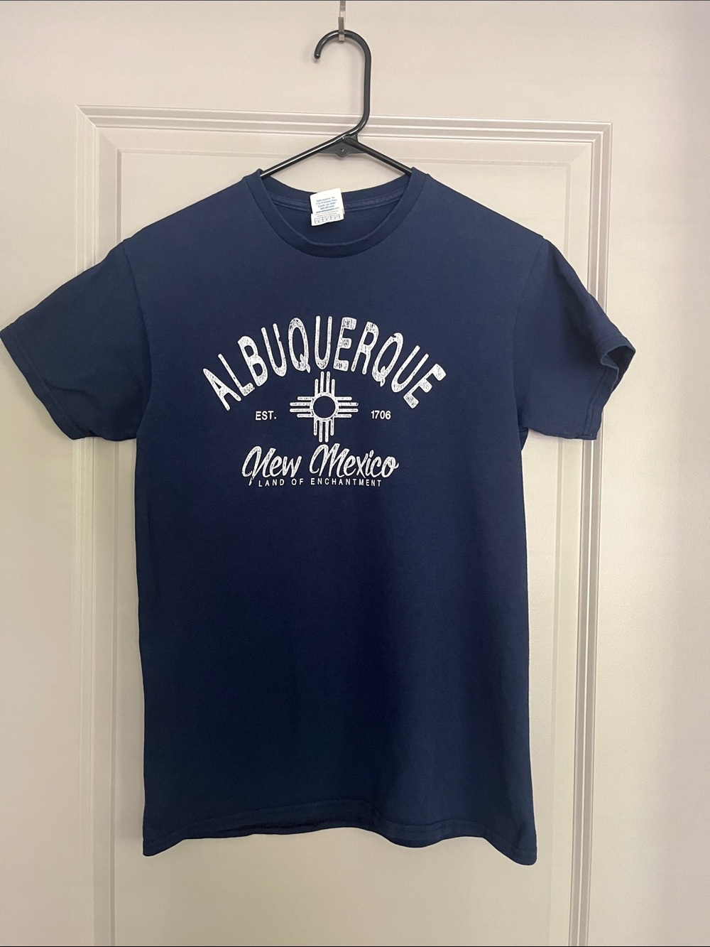 Navy Albuquerque New Mexico Graphic Short Sleeve Tee 100% Cotton